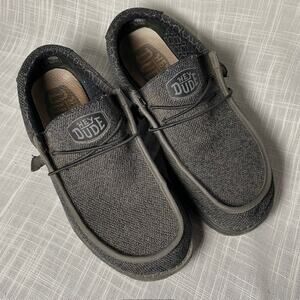 Hey Dude Shoes Mens Size 12 Wally Sox Micro Gray Lightweight Slip On Shoes
